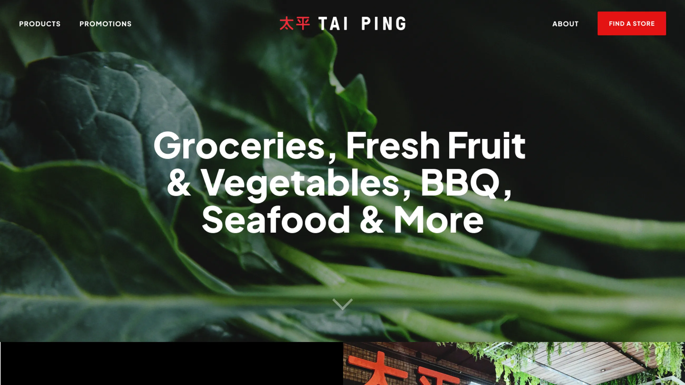 Tai Ping Supermarket website, on desktop
