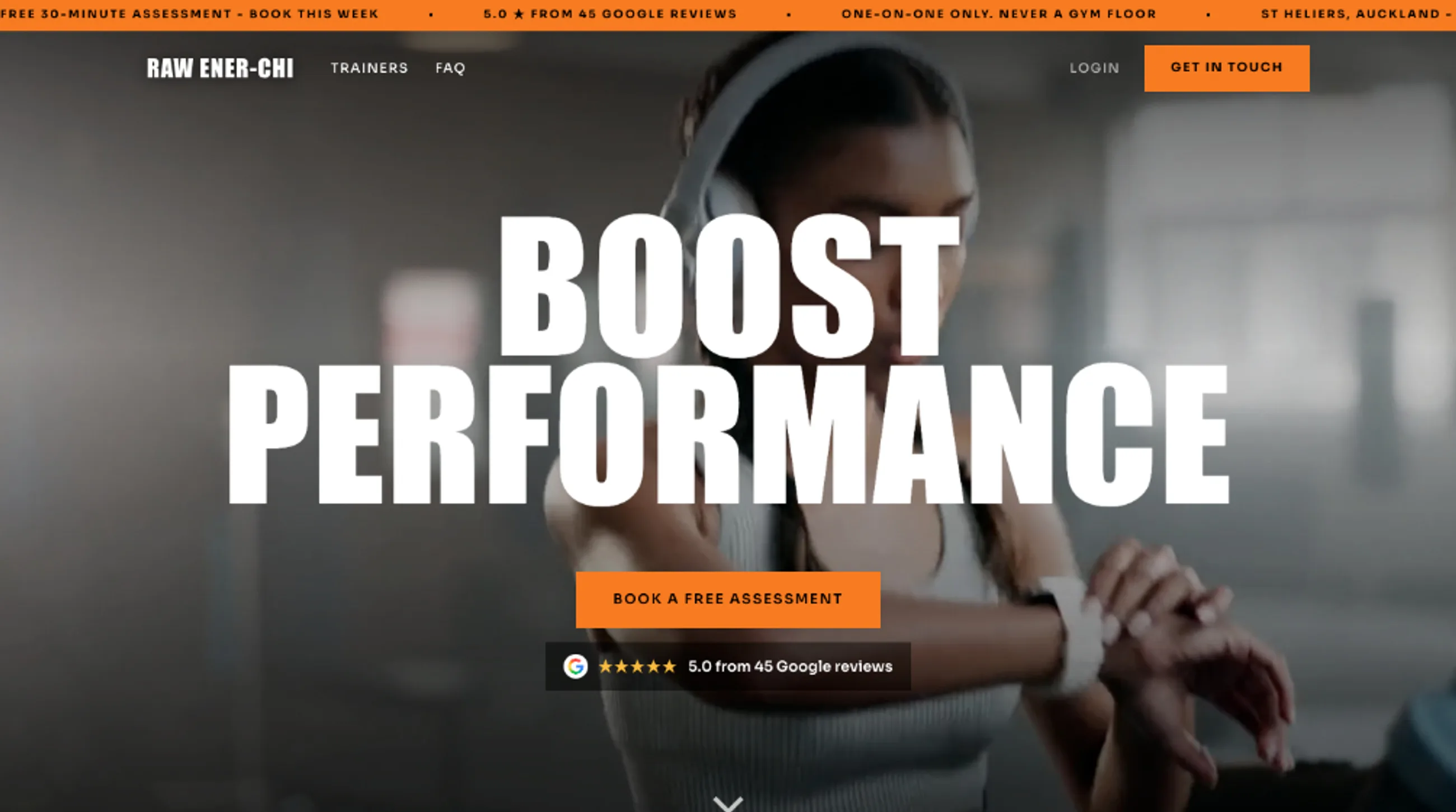 Raw Ener-Chi website, on desktop