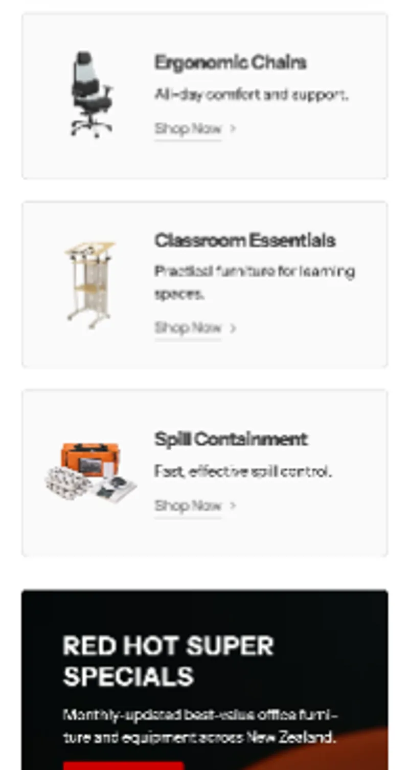 Office Products Online website, on a phone