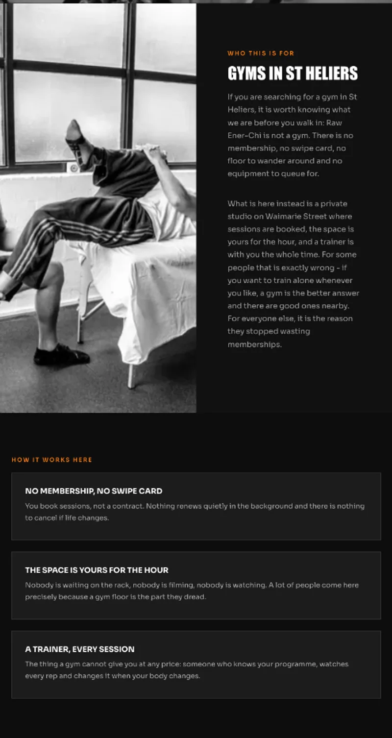Raw Ener-Chi website, on a phone