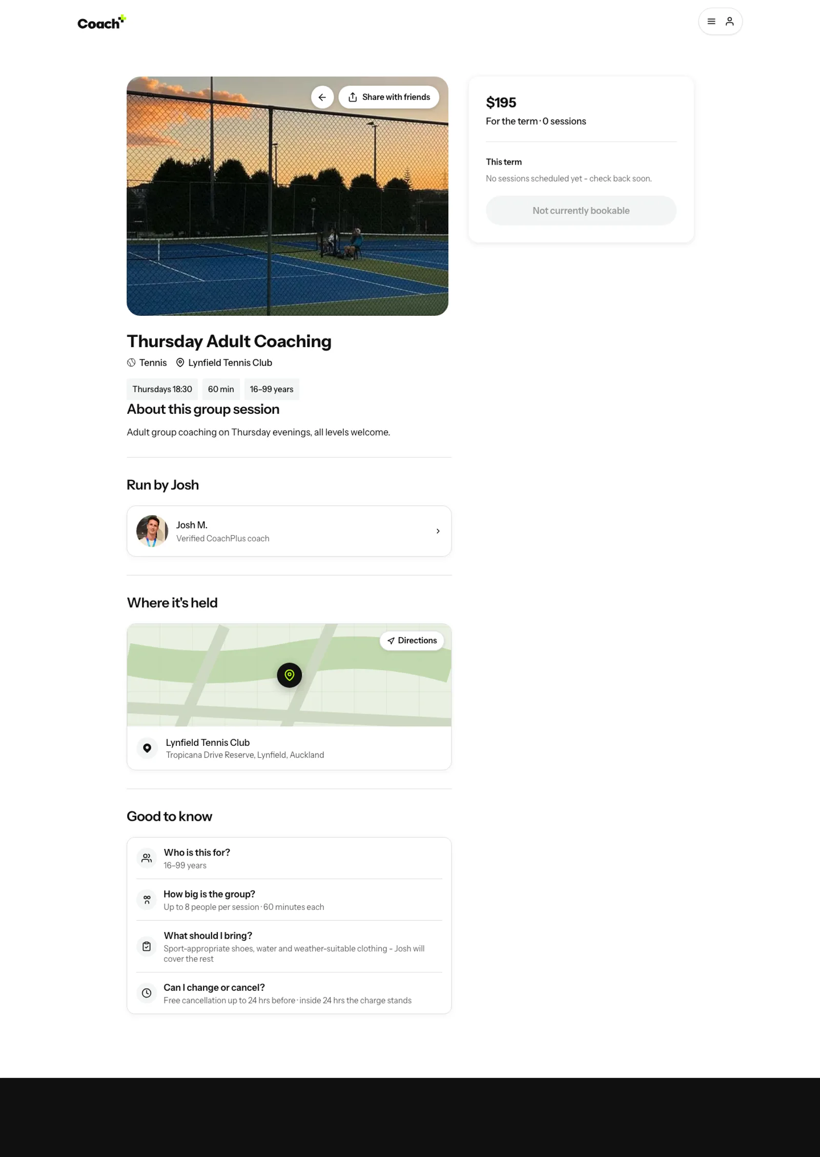 CoachPlus website, on desktop