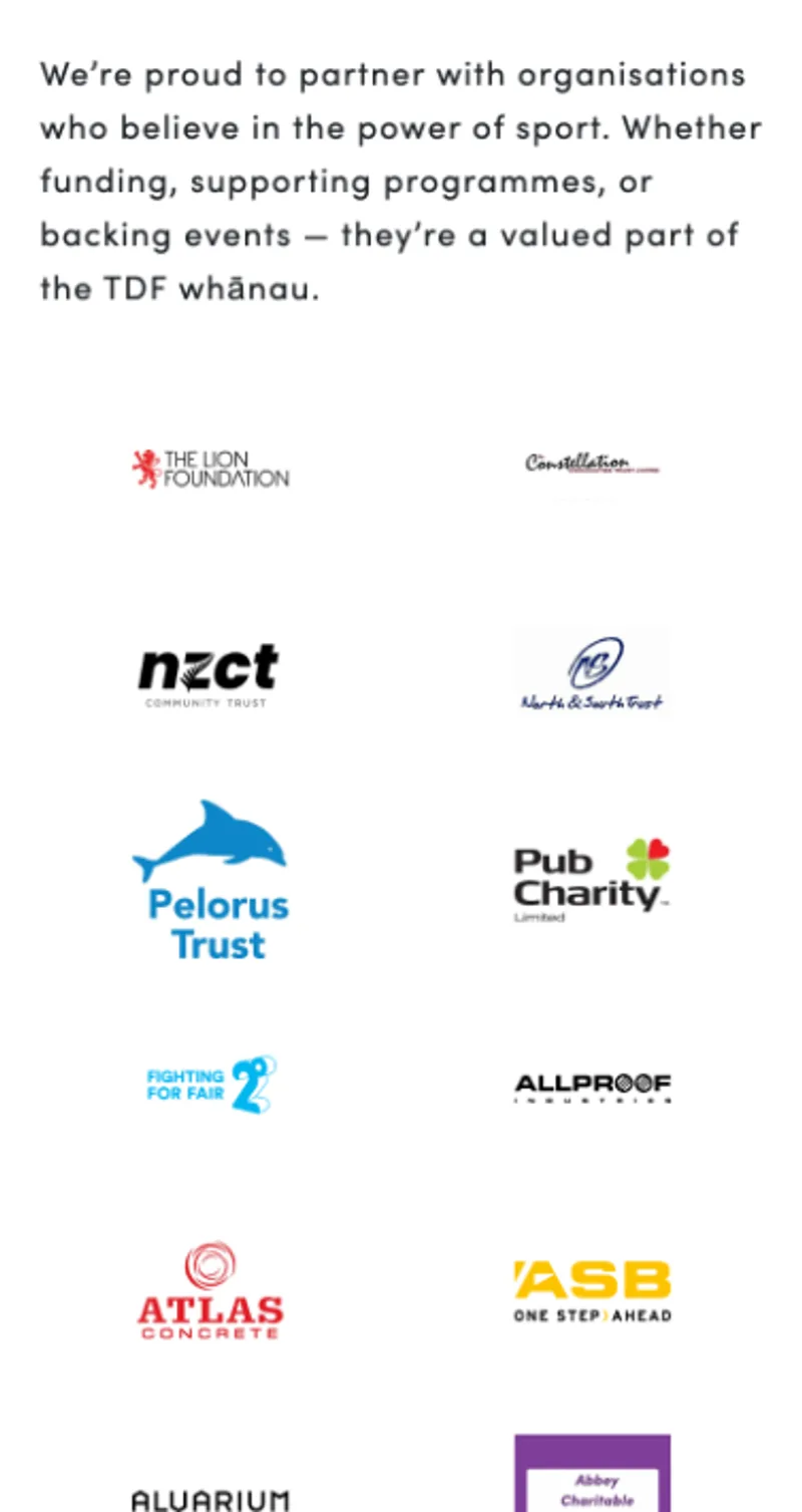 Tania Dalton Foundation website, on a phone