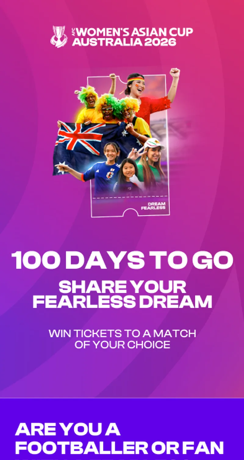 AFC Women's Asian Cup competition site, on a phone