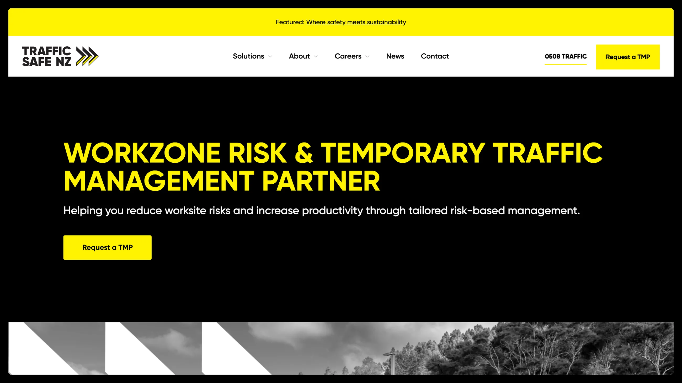 TrafficSafe website, on desktop