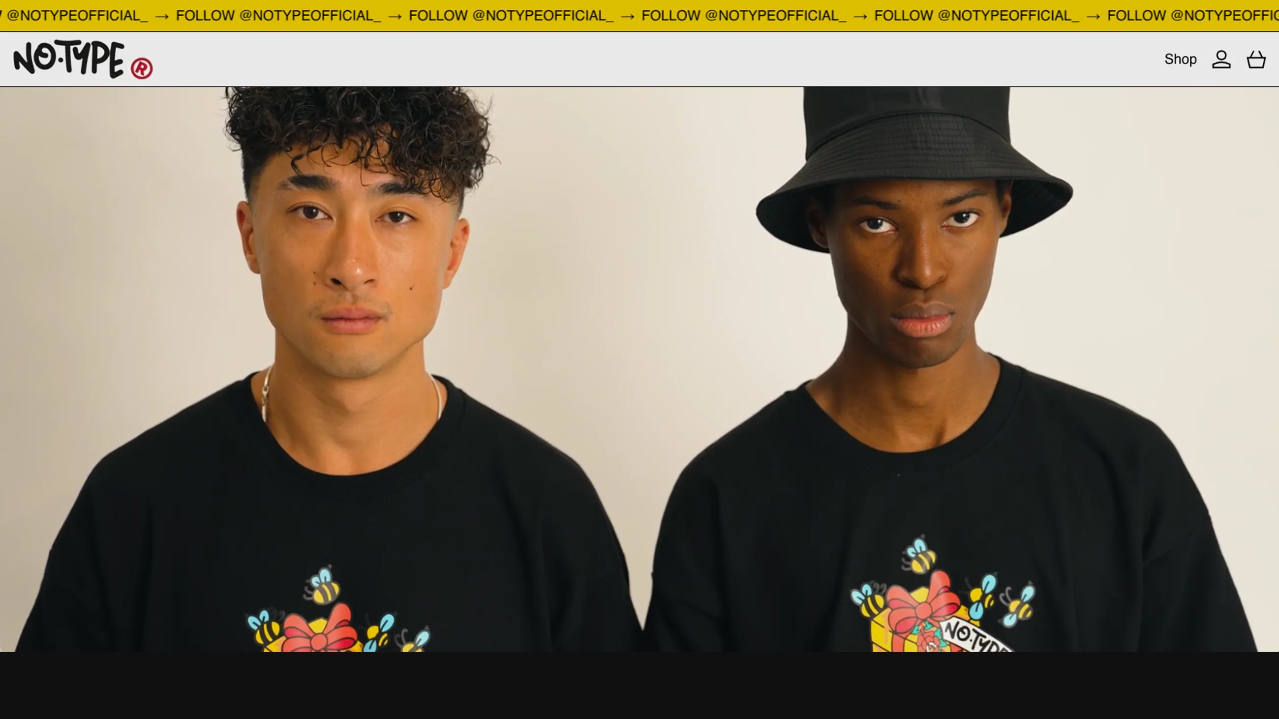 No Type website, on desktop