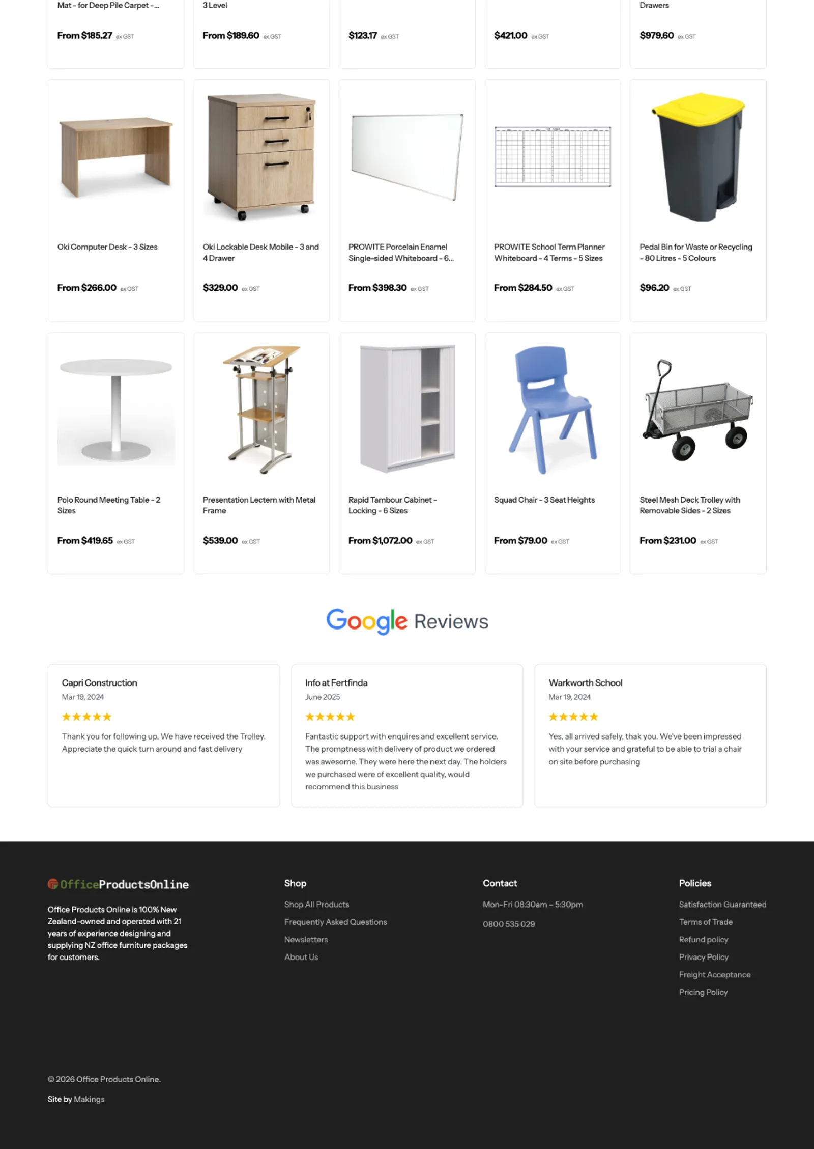 Office Products Online website, on desktop