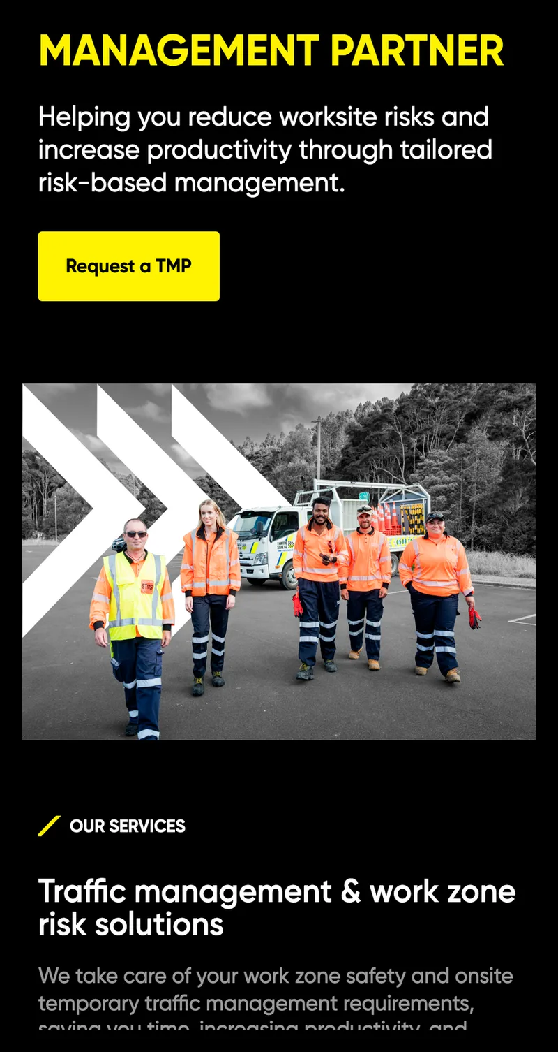TrafficSafe website, on a phone