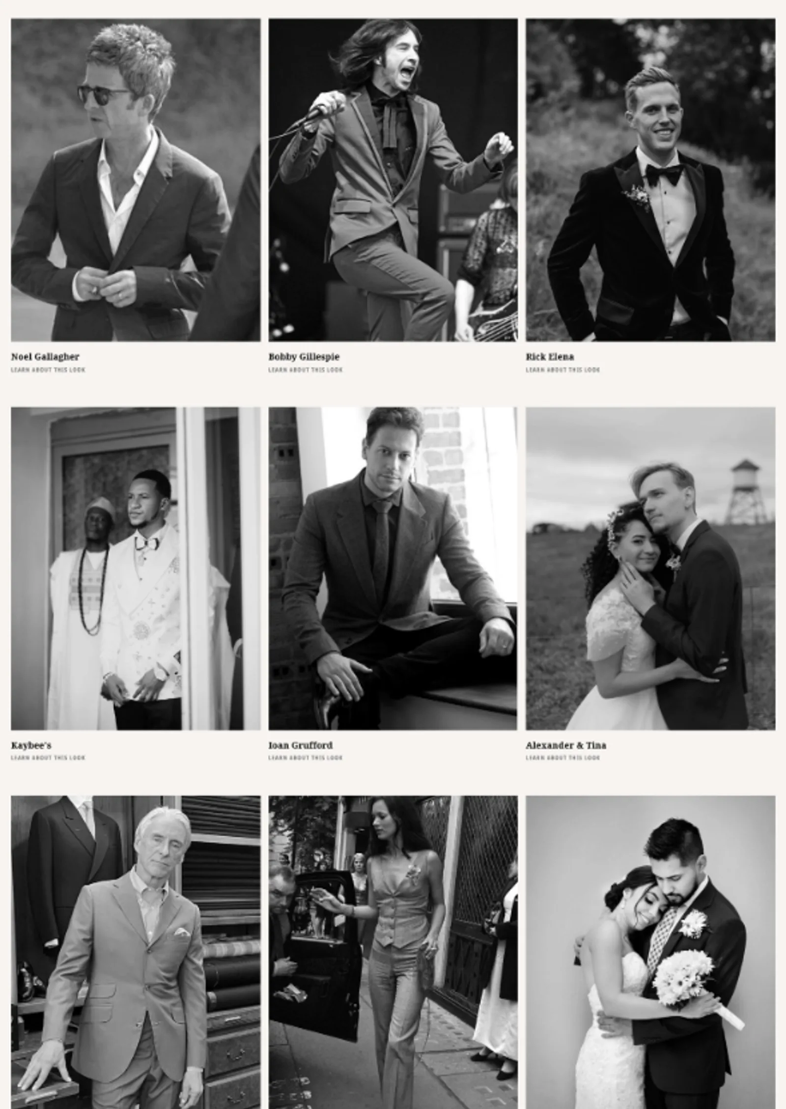 Contemporary Tailors website, on desktop