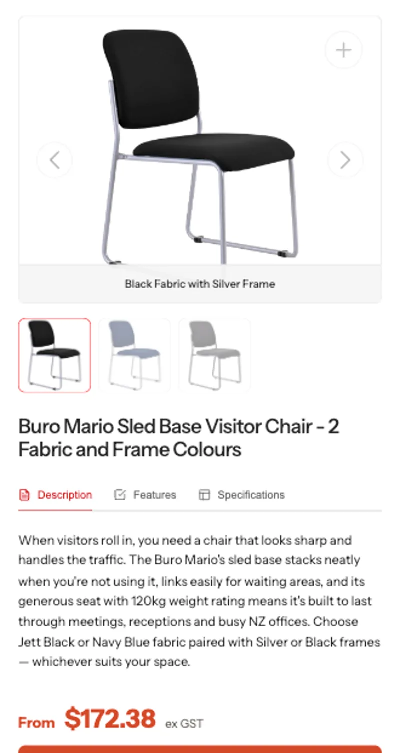Office Products Online website, on a phone